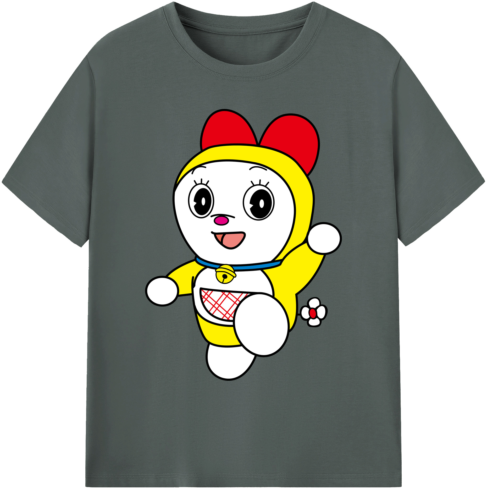 （画像用） ドラえもん ドラミ Doraemon Dorami 綿100％ メンズ半袖Tシャツ｜肌触りやわらか＆通気性